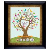 American Coin Treasures 'Year to Remember Family Tree' Framed Graphic Art Print Wood in Brown/Green | 16 H x 14 W x 0.5 D in | Wayfair 14398