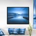 East Urban Home Seascape 'Dark Sea & Piers' Graphic Art Canvas/Metal in Blue | 30 H x 40 W x 1.5 D in | Wayfair ERNH5189 46703840