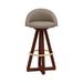 ARTLESS X3 Swivel 38" Bar Stool Wood/Upholstered/Leather/Genuine Leather in White/Brown | 38 H x 19 W x 18 D in | Wayfair A-X3-SS-L-C-W-BS