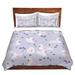 Harriet Bee Shrader Metka Hiti Swans Duvet Cover Set Microfiber in Gray/Indigo | 1 Queen Duvet Cover + 2 Standard Shams | Wayfair