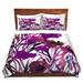 Hokku Designs Atonya Julia Di Sano Petal Thoughts Duvet Cover Set Microfiber in Pink/Yellow/Indigo | 1 King Duvet Cover + 2 King Shams | Wayfair