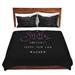 Wildon Home® Breeden Zara Martina A Smile Sparkle Duvet Cover Set Microfiber in Pink/Blue/Black | 1 King Duvet Cover + 2 King Shams | Wayfair