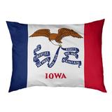 Tucker Murphy Pet™ Catalano Iowa Flag Outdoor Dog Pillow Polyester in Blue/Red/White | 9.5 H x 29.5 W x 19.5 D in | Wayfair