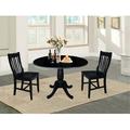 Canora Grey Sakamoto 3 Piece Drop Leaf Solid Wood Dining Set Wood in Black | 29.5 H in | Wayfair DFC79D94B12641D3A08F3A8F99BFE4E4