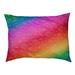 Tucker Murphy Pet™ Campion Rainbow Pizza Pattern Cat Bed Designer Pillow Fleece, Polyester in Red/Pink | 9.5 H x 19.5 W x 29.5 D in | Wayfair