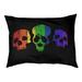 Tucker Murphy Pet™ Catalano Rainbow Skulls Outdoor Dog Pillow Polyester in Black | 14 H x 42.5 W x 32.5 D in | Wayfair