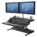 Symple Stuff Oquendo 22.5" H x 32.75" W Standing Desk Conversion Unit Plastic in Black | 20 H x 32.75 W x 24.25 D in | Wayfair