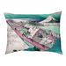 Tucker Murphy Pet™ Casias Katsushika Hokusai Ushibori in Hitachi Province Outdoor Cat Designer Pillow Fleece, in Pink/Green | Wayfair