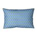 Latitude Run® Avicia Diamonds Indoor/Outdoor Geometric Lumbar Pillow Polyester/Polyfill blend in Blue/Yellow | 31 H x 21.5 W x 3 D in | Wayfair