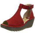 Fly London Women YALL962FLY T-Bar Sandals, Red (Lipstick Red 007), 5 UK