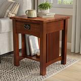 Millwood Pines Linnea Solid Wood 1 Drawer End Table w/ Storage Wood in Brown/Red | 21 H x 21 W x 25 D in | Wayfair D512765341584E48B3AFD02131FB8573