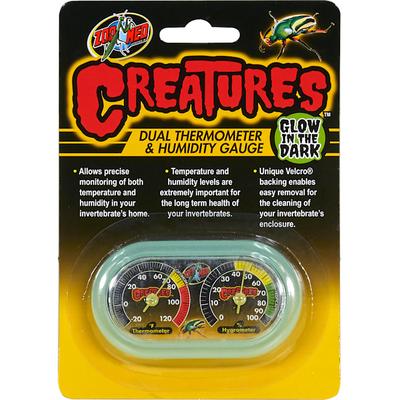 Zoo Med Creatures Dual Thermometer & Humidity Gauge Glow in the Dark