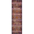 Vintage Kashan 6' Runner Burgundy Multicolor Boho Area Rug - Nourison VKA03