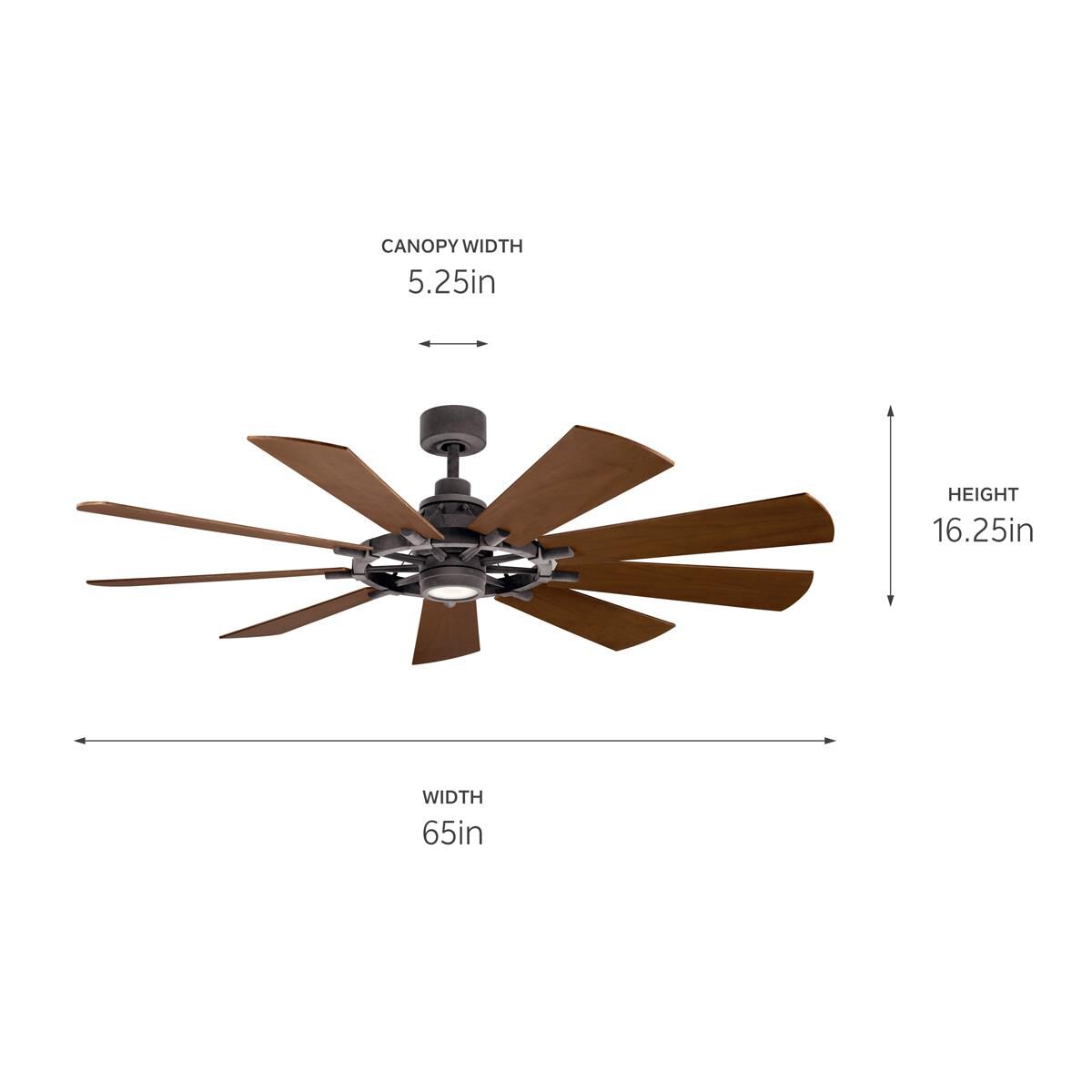 Kichler Lighting Gentry 65 Inch Ceiling Fan with Light Kit - 300265WZC