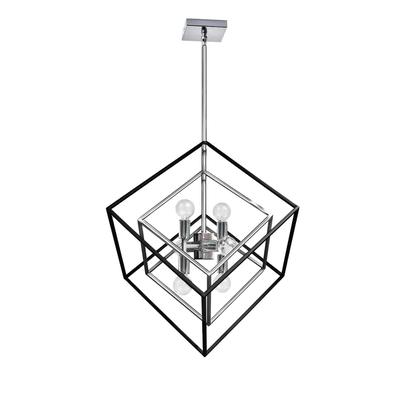 Dainolite Kappa 22 Inch 6 Light LED Mini Chandelier - KAP-196P-PC-MB