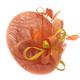 Caprilite Orange and Yellow Sinamay Big Disc Saucer Fascinator Hat for Women Weddings Headband