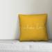 Gracie Oaks Collazo Welcome Home Thin Indoor/Outdoor Throw Pillow Polyester/Polyfill blend in Yellow | 18 H x 18 W x 1.5 D in | Wayfair