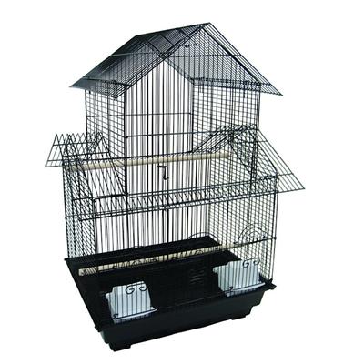 YML 3/8" Bar Spacing Pagoda Black Bird Cage, 18" L X 18" W