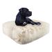 Ultra Plush Faux Fur Luxury Shag Durable Sicilian Rectangle Pet Bed, 28" L X 24" W X 4" H, Blondie, Small, White