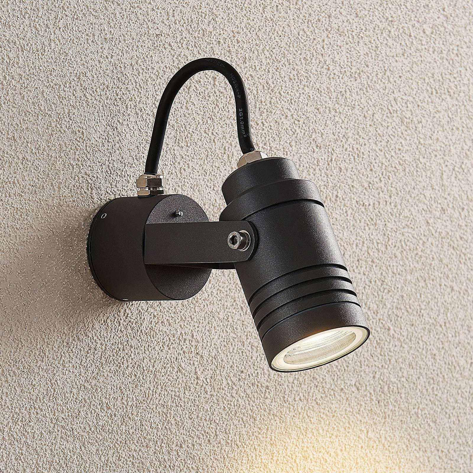 Lucande Außenwandstrahler Galina, grau, Alu, 11,2 cm hoch Galina Lucande, dimmbar, alu / grau / zink, Aluminium, Modern, Außenleuchte