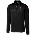 Men's Cutter & Buck Black NC State Wolfpack Big Tall Traverse Stripe Half-Zip Pullover Jacket