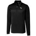 Men's Cutter & Buck Black UCF Knights Big Tall Traverse Stripe Half-Zip Pullover Jacket