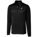 Men's Cutter & Buck Black Washington State Cougars Big Tall Traverse Stripe Half-Zip Pullover Jacket