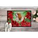 East Urban Home Cavalier Spaniel Poinsettas Non-Slip Outdoor Door Mat Synthetics | Rectangle 1'6" x 2'3" | Wayfair 5884315C827249DC8534E7F0D2270FD1