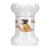 Tucker Murphy Pet™ Brussels Griffon Bone Shaped Pet Treat Jar Ceramic | 9 H x 6 W x 5 D in | Wayfair B41A0ED6457E4E4CA27A3FFBB956B4AE