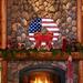 Designocracy American Flag Wreath Door Hanger Wood in Brown/Red | 24 H x 18 W x 0.5 D in | Wayfair 8185302H