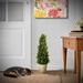 Charlton Home® Artificial Boxwood Cone Topiary in Planter Plastic in Brown/White | 24 H x 6 W x 6 D in | Wayfair 6303083F63ED489EA44AB1F06C4207DF