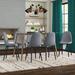 George Oliver Cavallaro 6 - Person Dining Set Glass/Upholstered/Metal in Gray | Wayfair C6A537ACC1DB40C7974DAC478C78C373