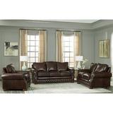 Canora Grey Pelaez 3 Piece Genuine Leather Living Room Set Genuine Leather in Gray | 40 H x 86 W x 37 D in | Wayfair Living Room Sets