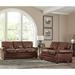 17 Stories Lyndsey 2 Piece Leather Living Room Set Genuine Leather in Gray | 37 H x 81 W x 37 D in | Wayfair Living Room Sets