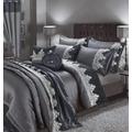 SELECT-ED® New Luxury Alessia Embroidery Duvet Covers Bedding Sets. Or Curtains,/ Bed Throw+Sham, Cushion Cover, Filled Cushion (Silver, Bed Throw + Shams.200x230cm)
