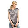 LilySilk Basic Cap Sleeves 22MM Silk T Shirt Relaxed Fit Round Neck Shirt for Ladies (M/12, Grey)
