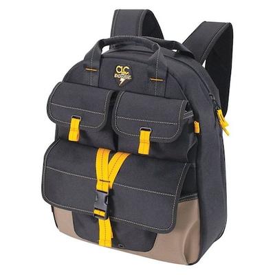 CLC WORK GEAR ECP135 Tool Backpack, Black, Polyester, 23 Pockets
