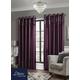 90" x 72" (228x183cm) Luxury Aubergine Purple FIne Sequin Top Border Faux Silk Eyelet Ring Top Read Made Pair Curtains Lined Including Tiebacks By SW Living