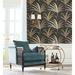 York Wallcoverings Antonina Vella Deco Palm 27' L x 27" W Wallpaper Roll Non-Woven in Black/Yellow | 27 W in | Wayfair CA1548