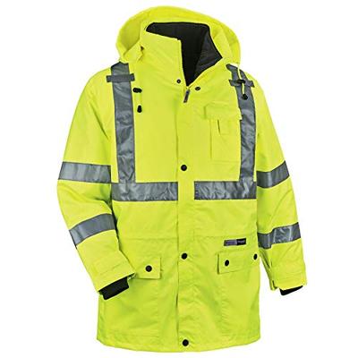 Ergodyne GloWear 8385 ANSI High Visibility 4-in-1 Reflective Safety Jacket, Lime, Large