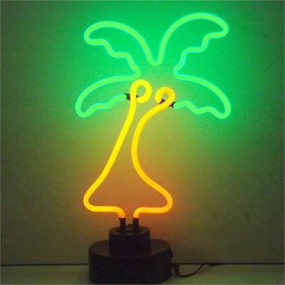 Neonetics Palm Tree Neon Sculpture Sign Measures 10 in by 18 in by 6 in with Green and Orange Real H