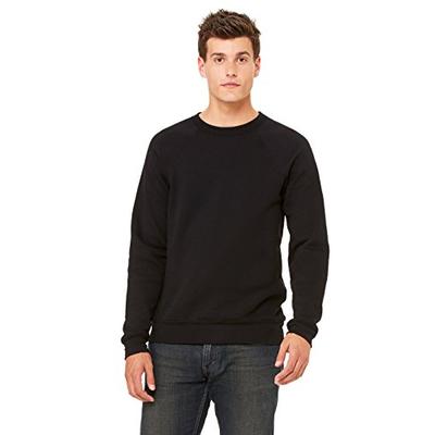 Bella 3901 Unisex Sponge Fleece Crew Neck Sweatshirt - Black Poly-Cotton, 2XL