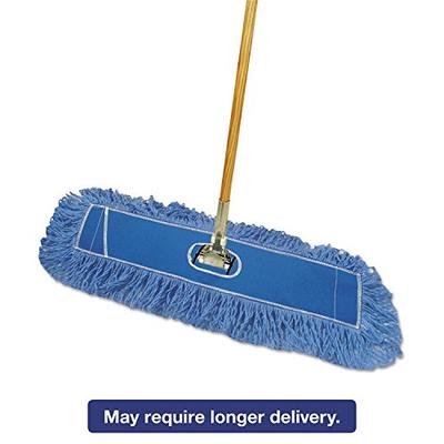 Boardwalk HL245BSPC Looped-End Dust Mop Kit 24 x 5 60" Metal/Wood Handle Blue/Natural