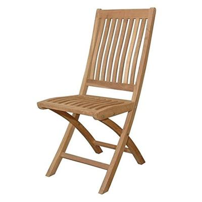 Anderson Teak Tropico Folding Patio Dining Chair in Natural (Set of 2)