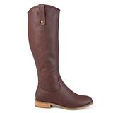 Brinley Co. Womens Faux Leather Regular, Wide and Extra Wide Calf Mid-Calf Round Toe Boots Wine, 5.5 screenshot. Shoes directory of Clothing & Accessories.