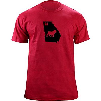 Original I Bulldog Georgia Classic Style T-Shirt (L, Red)