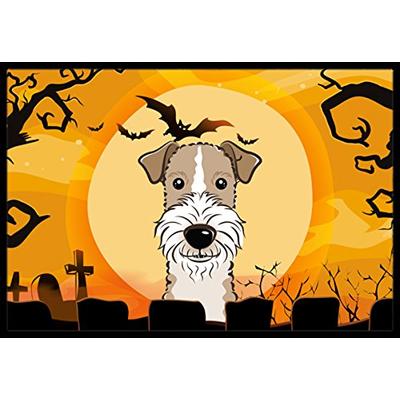 Caroline's Treasures Halloween Wire Haired Fo by Terrier Indoor or Outdoor Mat, 24 by 36", Multicolo