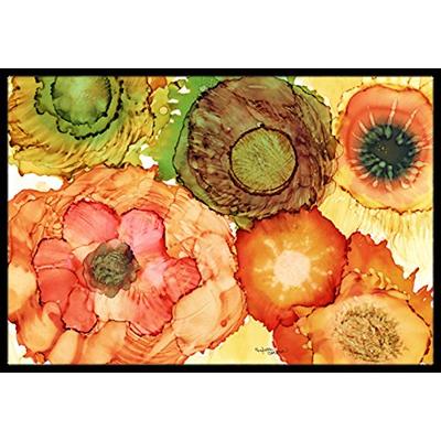 Caroline's Treasures 8970JMAT Abstract Flowers Blossoms Indoor or Outdoor Mat, 24"H x 36"W, Multicol