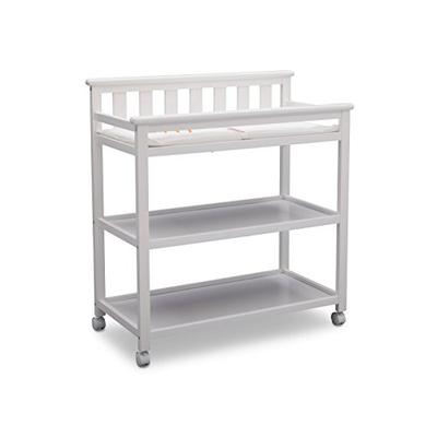 Delta Children Flat Top Changing Table with Casters, White