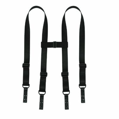 TUFF 4 Attachment Tactical Duty Suspenders (Black Nylon Keepers, 1 1/2 Heavy Duty Webbing)